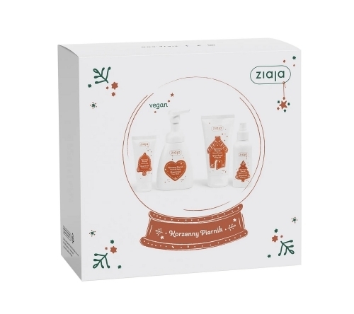 Zdjęcie ZIAJA ZESTAW KORZENNY PIERNIK Mgiełka 100 ml + Pianka 250 ml + Żel 160 ml + Krem do rąk 50 ml