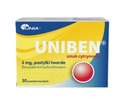 Zdjęcie UNIBEN 3 mg smak cytrynowy 30 pastylek twardych