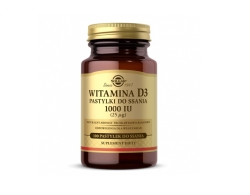 Zdjęcie SOLGAR Witamina D3 1000 IU 100 pastylek