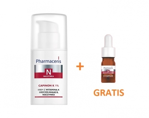 Zdjęcie PHARMACERIS N CAPINON K 1% Krem z witaminą K na naczynka 30 ml + GRATIS