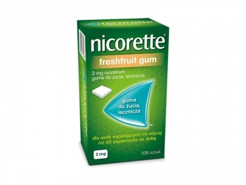Zdjęcie NICORETTE FRESHFRUIT Gum 2 mg 105 sztuk
