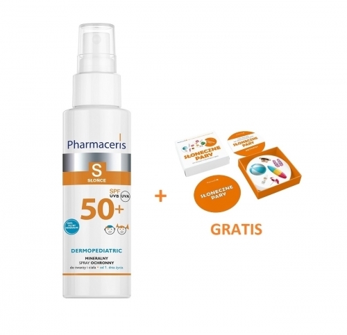 Zdjęcie PHARMACERIS S DERMOPEDIATRIC Spray mineralny ochronny SPF50 100 ml + Karty Dobble GRATIS