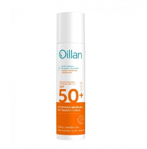 Zdjęcie OILLAN SUN Mgiełka ochronna do twarzy i ciała SPF 50+ od 6. miesiąca 75 ml