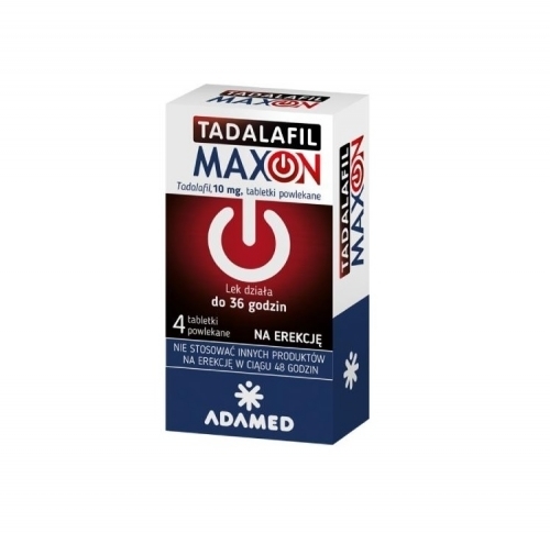 Zdjęcie TADALAFIL MAXON 10 mg Na erekcję do 36h 4 tabletki