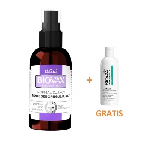 Zdjęcie BIOVAX SEBOCONTROL Normalizujący Tonik seboregulujący 100 ml + MINI SZAMPON 50 ml GRATIS