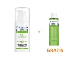 Zdjęcie PHARMACERIS T SEBO-ALMOND PEEL Krem z 5\% na noc 50 ml + PURI-SEBOTONIQUE Tonik 100 ml GRATIS