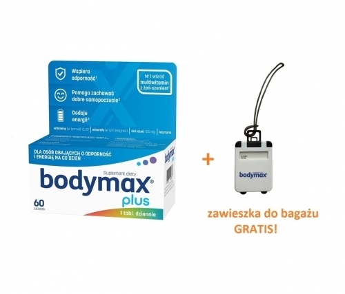 Zdjęcie BODYMAX PLUS 60 tabletek DATA 28.02.2025 + zawieszka do bagażu GRATIS!