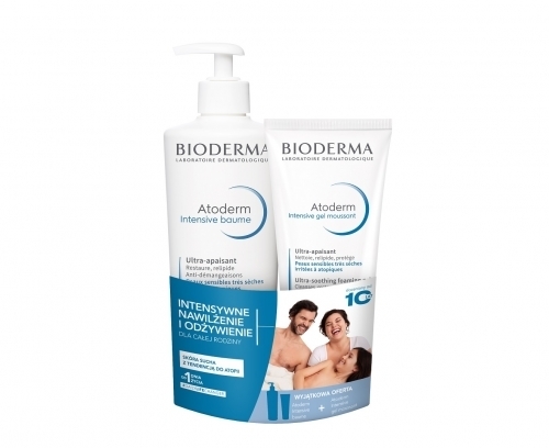 Zdjęcie BIODERMA ATODERM ZESTAW INTENSIVE BAUME Balsam 500 ml + INTENSIVE GEL MOUSSANT Żel 200 ml