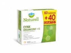 Zdjęcie NATURELL Cynk organiczny + C 100 tabletek