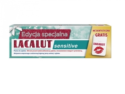 Zdjęcie LACALUT SENSITIVE Pasta do zębów 75 ml + Nić dentystyczna GRATIS