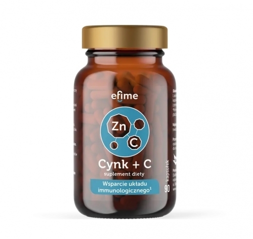 Zdjęcie EFIME Cynk + Witamina C 90 kapsułek DATA 31.12.2025