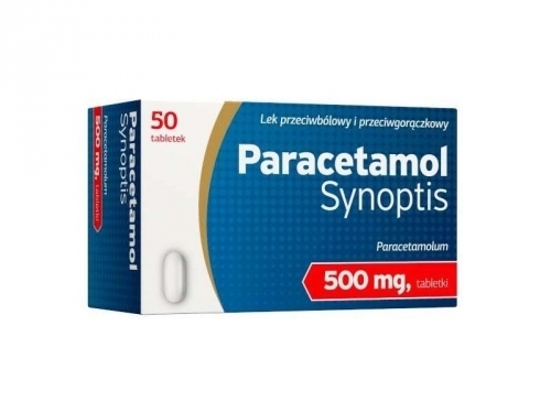 Zdjęcie PARACETAMOL SYNOPTIS 500 mg 50 tabletek