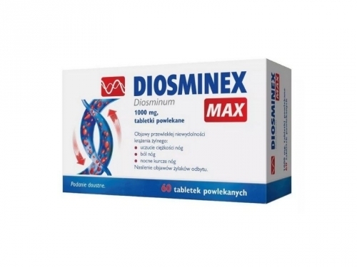 Zdjęcie DIOSMINEX MAX 1000 mg 30 tabletek DATA 29.02.2024