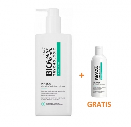 Zdjęcie BIOVAX TRYCHOLOGIC WYPADANIE Maska do włosów 200 ml + MINI SZAMPON 50 ml GRATIS