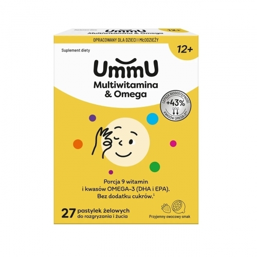 Zdjęcie UMMU Multiwitamina & Omega 12+ pastylki żelowe do rozgryzania i żucia 27 sztuk