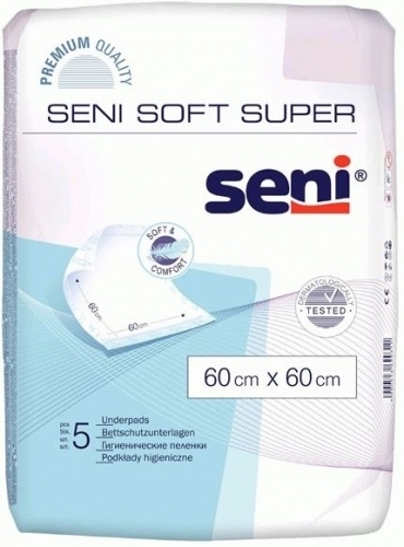 Zdjęcie SENI SOFT Podkłady higieniczne rozmiar 60 x 60 cm  5 szt.
