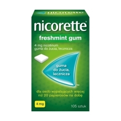 Zdjęcie NICORETTE FRESHMINT GUM gumy do żucia 4 mg 105 sztuk
