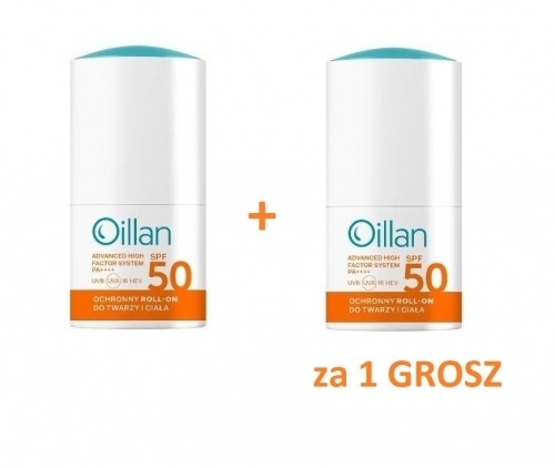 Zdjęcie OILLAN Roll-on ochronny SPF50+ 50 ml + OILLAN Roll-on ochronny SPF50+ 50 ml ZA 1 GROSZ