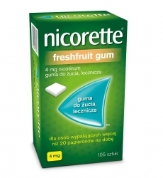 Zdjęcie NICORETTE FRESHFRUIT GUM 4 mg 105 sztuk