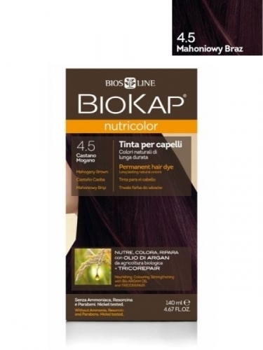 Zdjęcie BIOKAP NUTRICOLOR farba do włosów w kolorze 4.5 mahoniowy brąz 140 ml