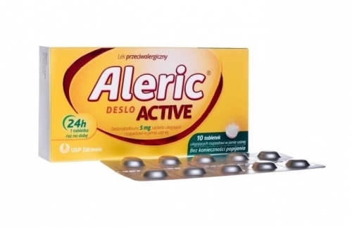 Zdjęcie ALERIC DESLO ACTIVE lek przeciwalergiczny 5 mg 10 tabletek
