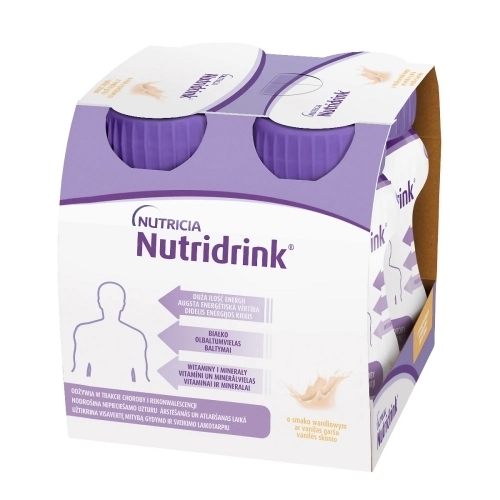 Zdjęcie NUTRIDRINK wanilia 4 butelki 125 ml DATA 08.01.2026
