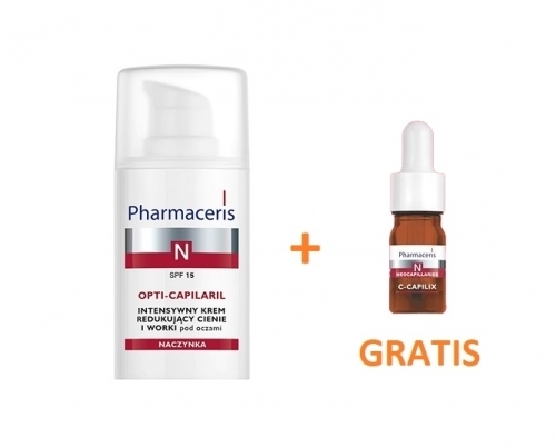 Zdjęcie PHARMACERIS N OPTI-CAPILARIL Krem redukujący cienie i worki SPF15 15 ml + GRATIS