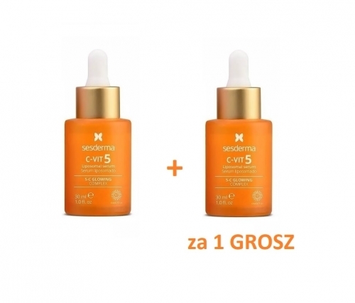 Zdjęcie SESDERMA C-VIT 5 Serum liposomowe 30 ml + C-VIT 5 Serum liposomowe 30 ml za 1 GROSZ