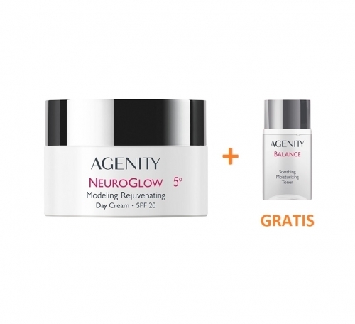 Zdjęcie AGENITY NEUROGLOW 5° Modelujący krem odmładzający na dzień SPF20+ 50 ml + Tonik 50 ml GRATIS