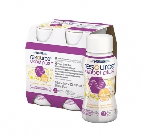 Zdjęcie RESOURCE Diabet Plus smak waniliowy 4 butelki 200 ml