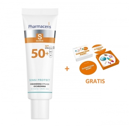 Zdjęcie PHARMACERIS S SENSI PROTECT Codzienna Emulsja Ochronna SPF50+ 50 ml + Karty Dobble GRATIS