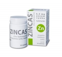 Zdjęcie ZINCAS 5,5 mg 50 tabletek