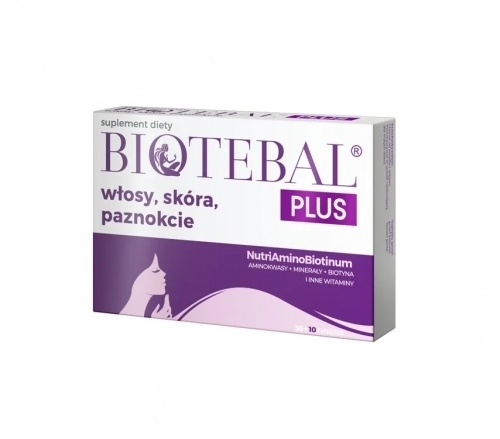 Zdjęcie BIOTEBAL PLUS włosy skóra paznokcie 40 tabletek (30 tabletek + 10 tabletek)