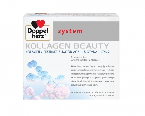 Zdjęcie DOPPELHERZ SYSTEM KOLLAGEN BEAUTY płyn 2,5 ml 30 ampułek