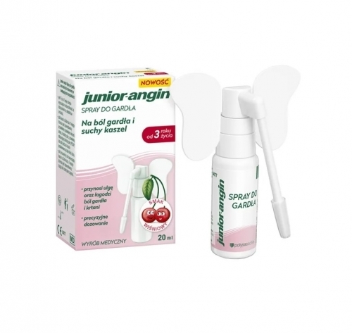 Zdjęcie JUNIOR-ANGIN Spray do gardła smak wiśniowy 20 ml