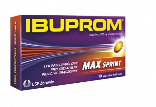 Zdjęcie IBUPROM MAX Sprint 400 mg 10 kapsułek