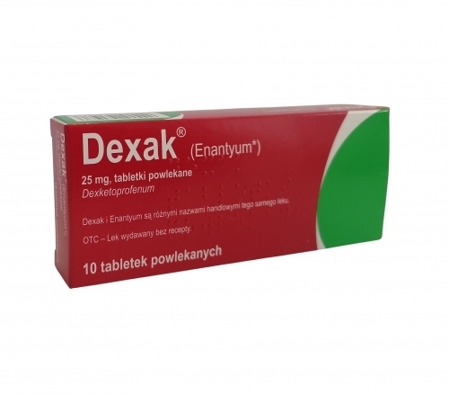 Zdjęcie DEXAK 25 mg 10 tabletek IMPORT RÓWNOLEGŁY PHARMAPOINT