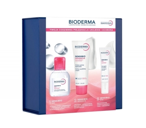 Zdjęcie BIODERMA ZESTAW SENSIBIO DEFENSIVE Krem 40 ml + Krem pod oczy 15 ml + Woda micelarna 100 ml