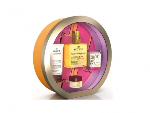 Zdjęcie NUXE ZESTAW XMASS Kultowy Huile Prodigieuse Olejek 100ml+ Krem do rąk 30ml+Balsam do ust 15g+ świeca