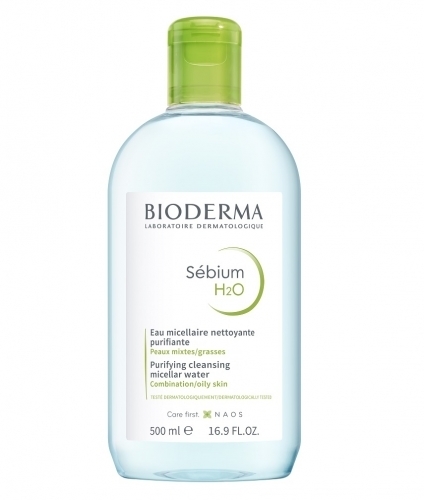 Zdjęcie BIODERMA SEBIUM H2O Płyn micelarny do skóry tłustej mieszanej trądzikowej 500 ml DATA 30.09.2024