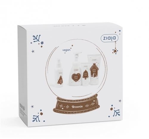 Zdjęcie ZIAJA ZESTAW BROWNIE Żel 160 ml + Pianka 250 ml + Mgiełka 100 ml + Krem do rąk 50 ml