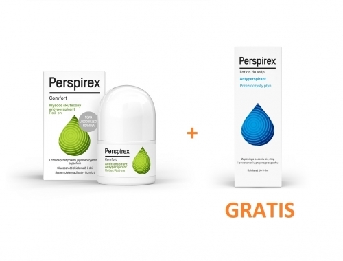 Zdjęcie PERSPIREX COMFORT Antyperspirant roll-on 20 ml + PERSPIREX FOOT LOTION do stóp 20 ml GRATIS