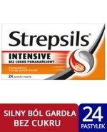 Zdjęcie STREPSILS Intensive bez cukru smak pomarańczowy 24 pastylki