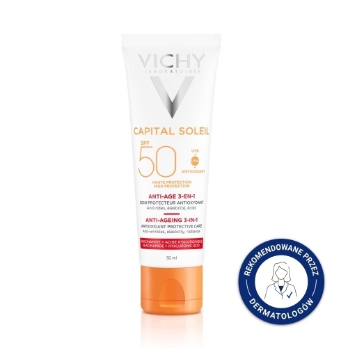 Zdjęcie VICHY CAPITAL SOLEIL Krem przeciwstarzeniowy do twarzy SPF50 50 ml