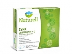 Zdjęcie NATURELL Cynk organiczny + C 60 tabletek + NATURELL BIOTYNA MAX 20 tabletek GRATIS