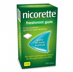 Zdjęcie NICORETTE FRESHMINT GUM gumy do żucia 4 mg 105 sztuk