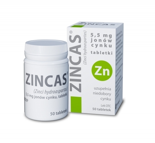 Zdjęcie ZINCAS 5,5 mg 50 tabletek